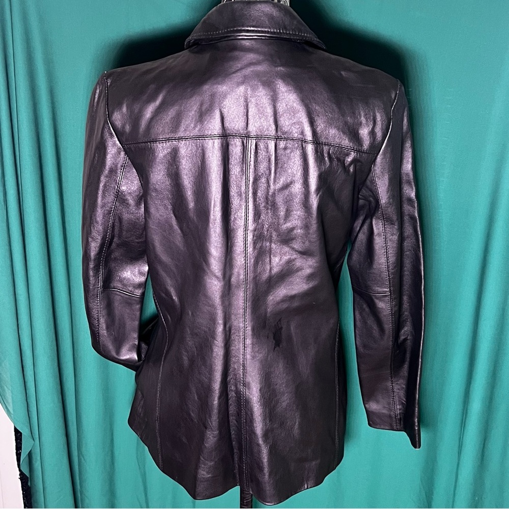 Colebrook Essentials Bikercore Genuine Leather Jacket - Small, Black - Picture 3 of 9